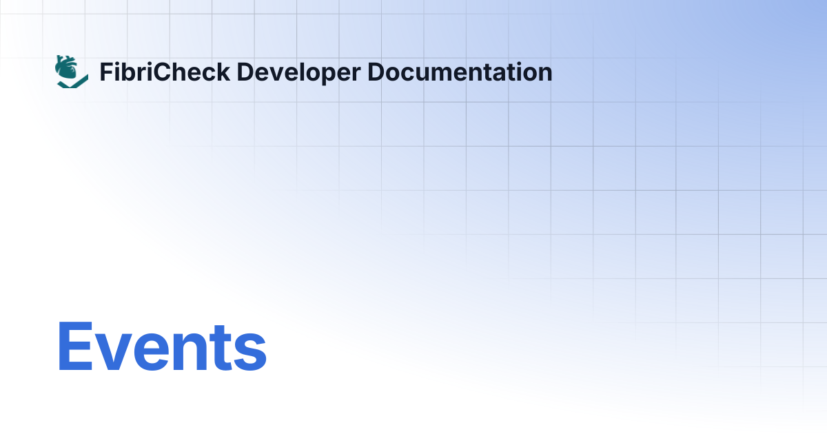 Events | FibriCheck Developer Documentation