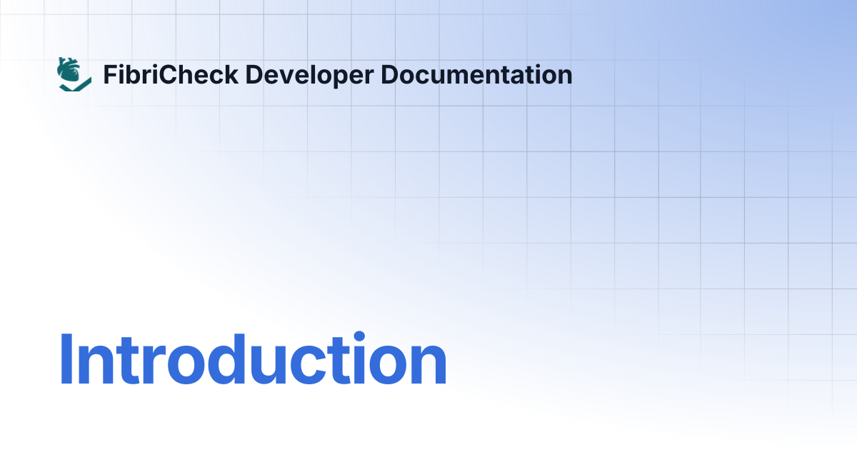 Introduction | FibriCheck Developer Documentation